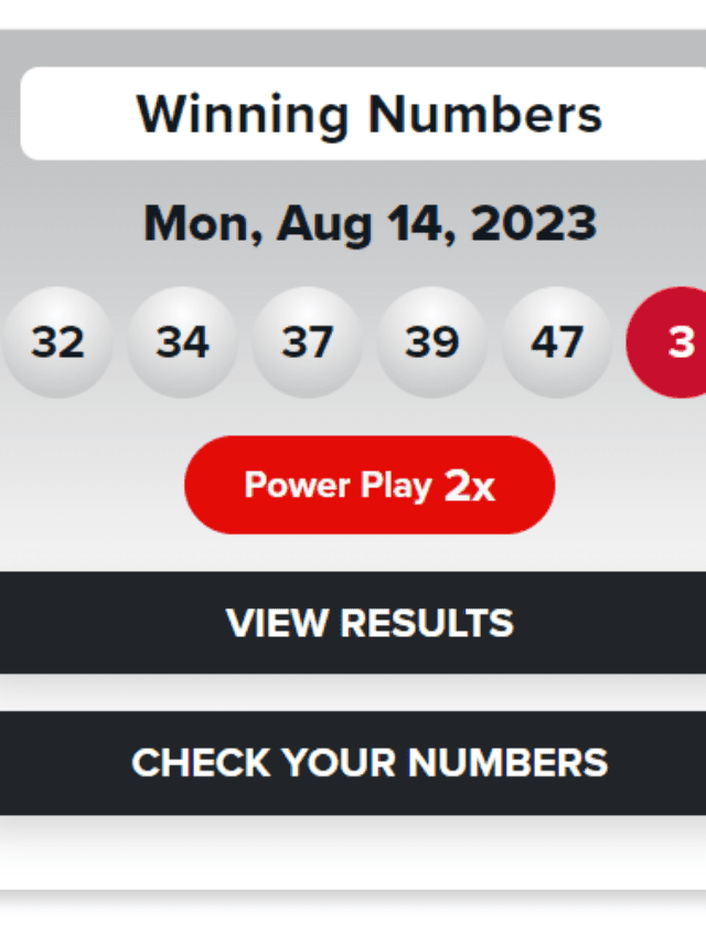 Winning Powerball Numbers for Monday, Aug 14, 2023