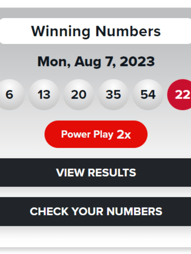 Winning Powerball Numbers for Monday, Aug 7, 2023